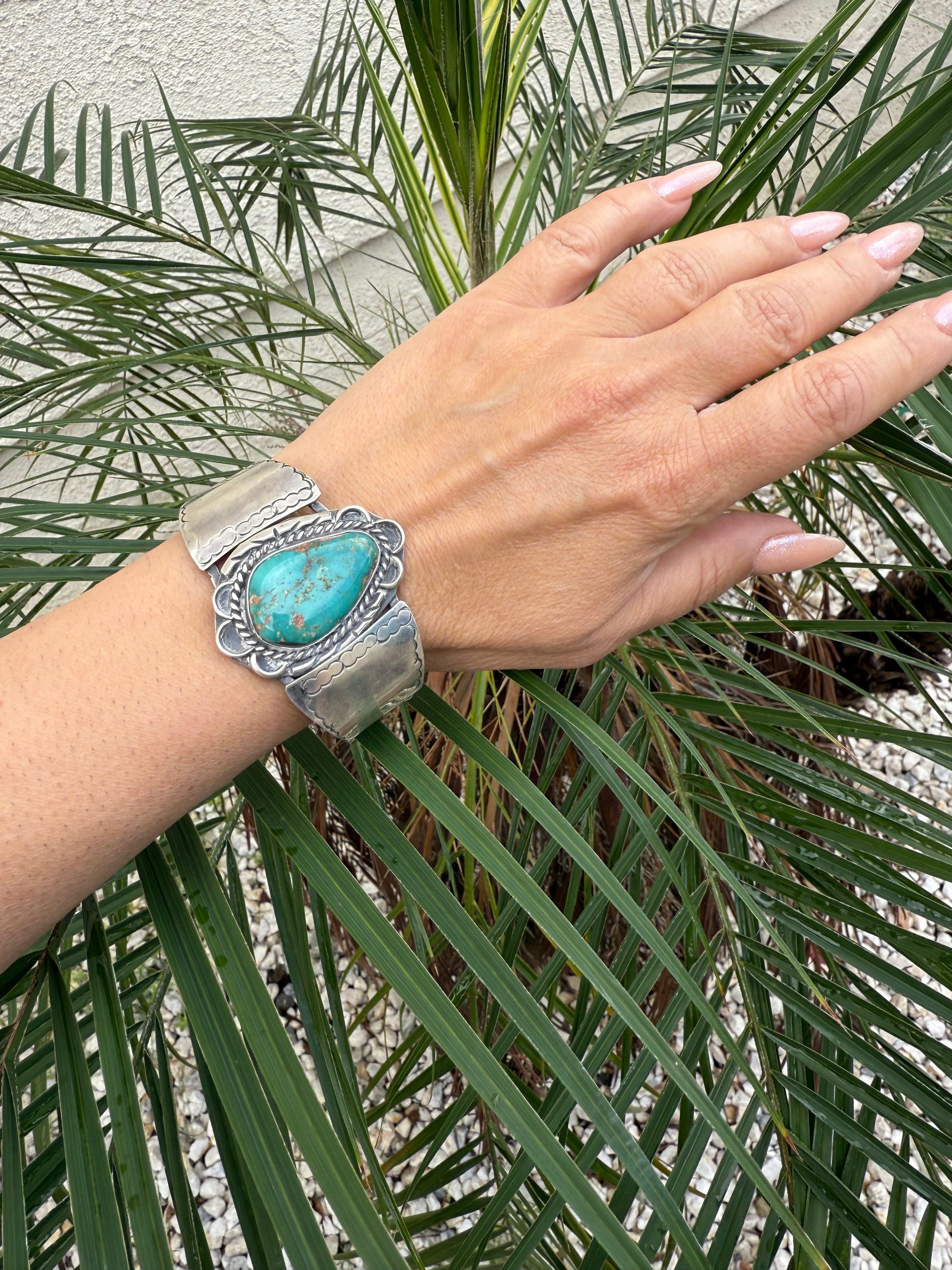 Navajo fox mine turquoise cuff