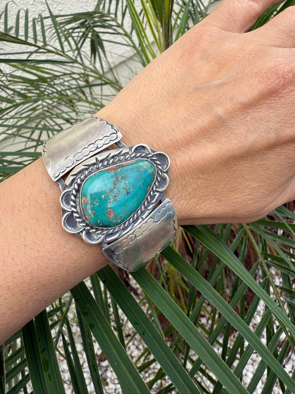 Navajo fox mine turquoise cuff