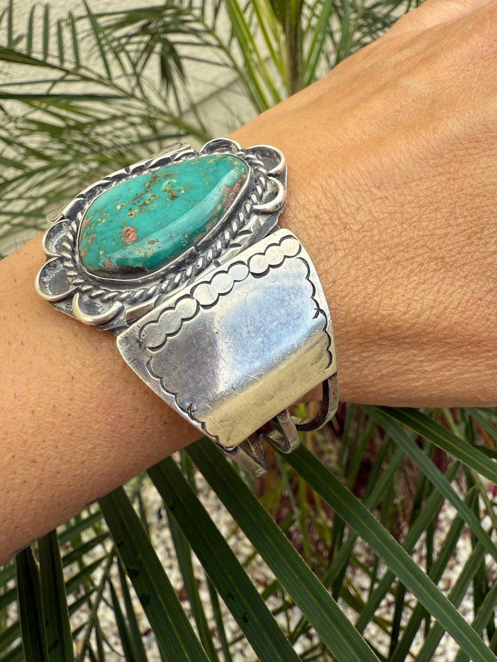 Navajo fox mine turquoise cuff
