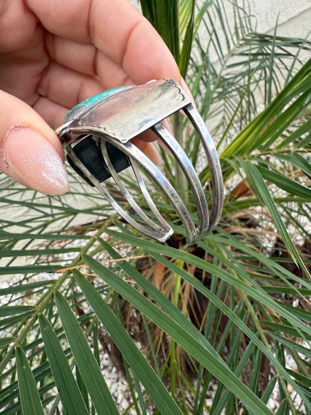 Navajo fox mine turquoise cuff