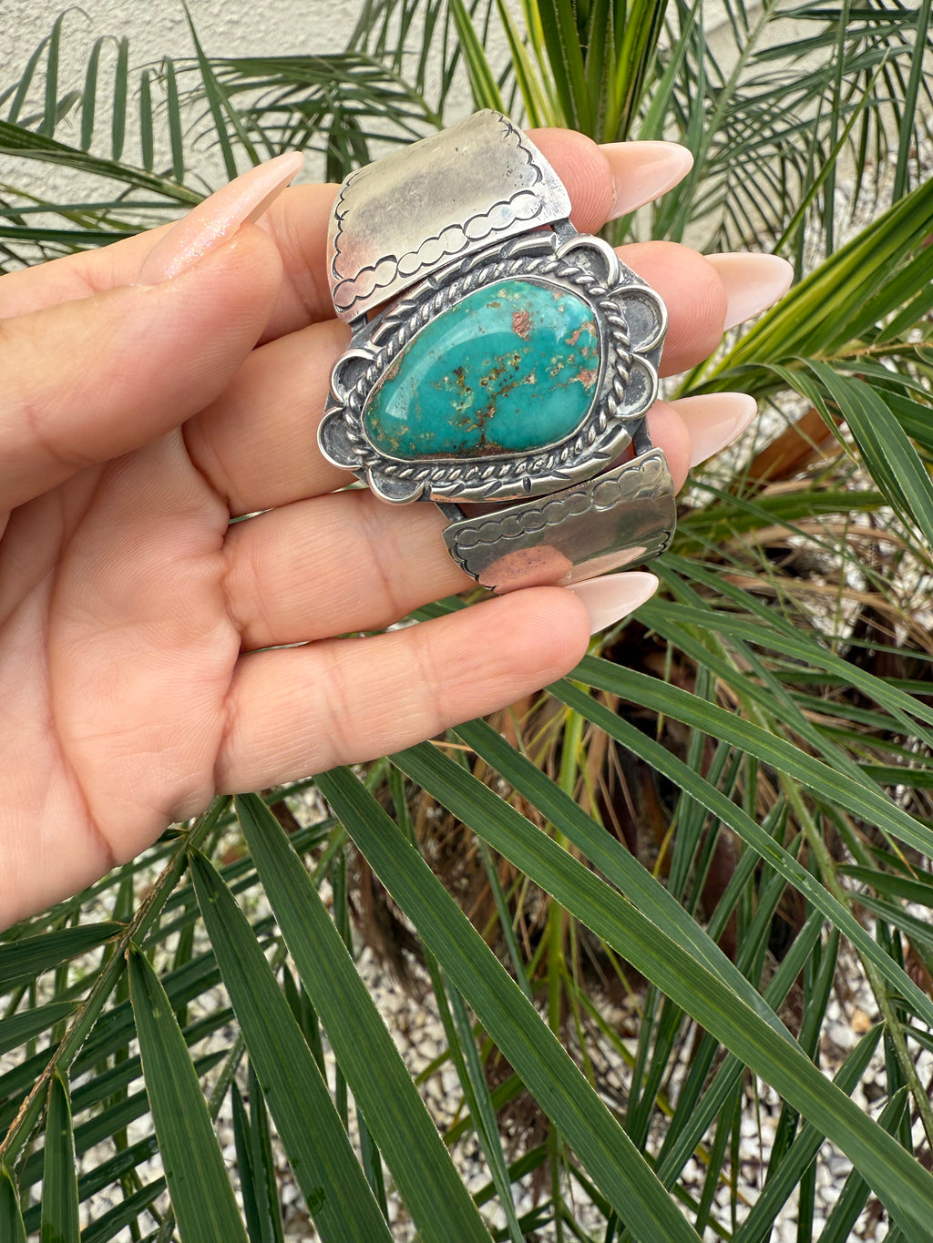 Navajo fox mine turquoise cuff