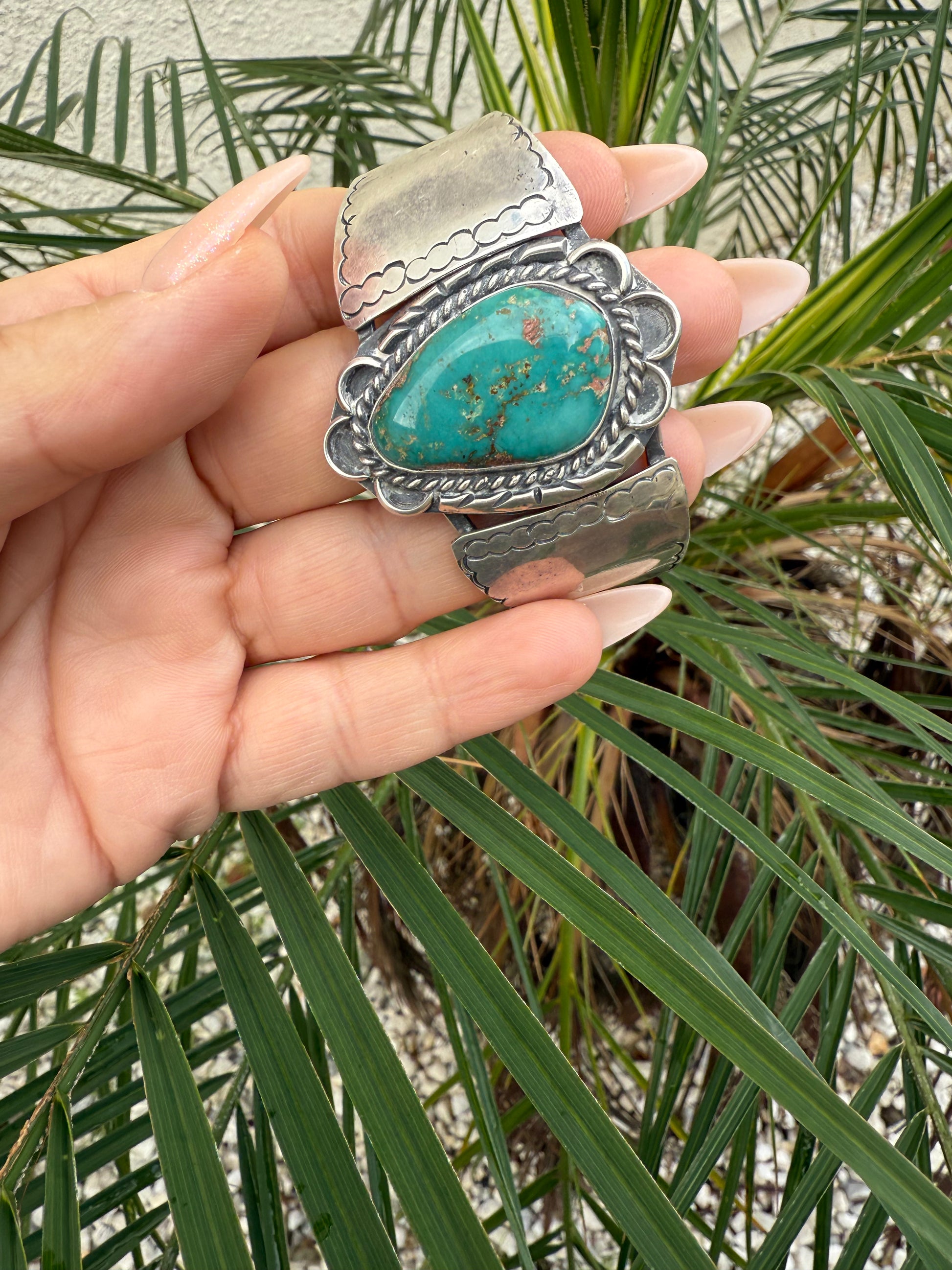 Navajo fox mine turquoise cuff