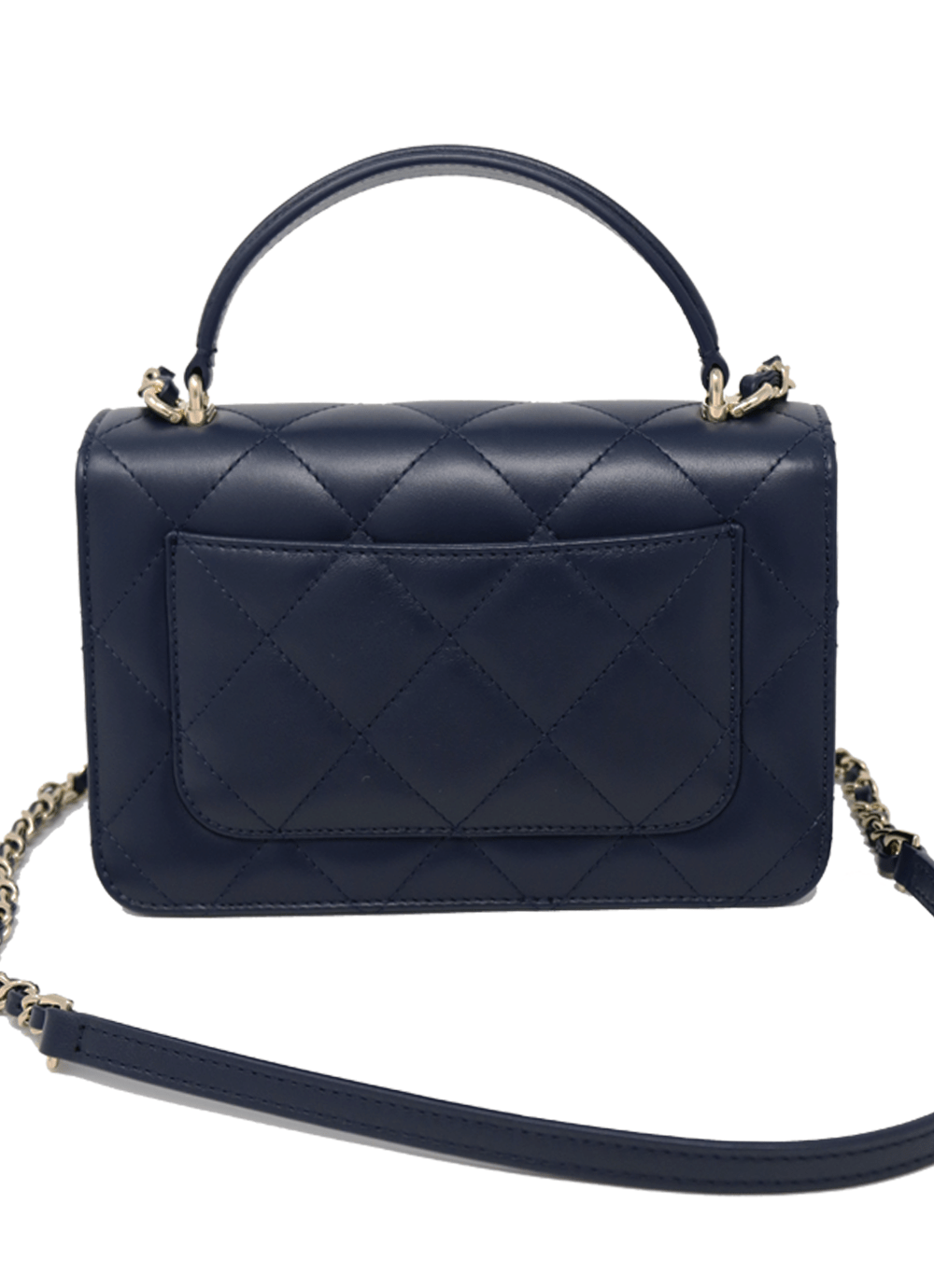 Chanel Lady Coco Flap Bag in navy blue calfskin leather