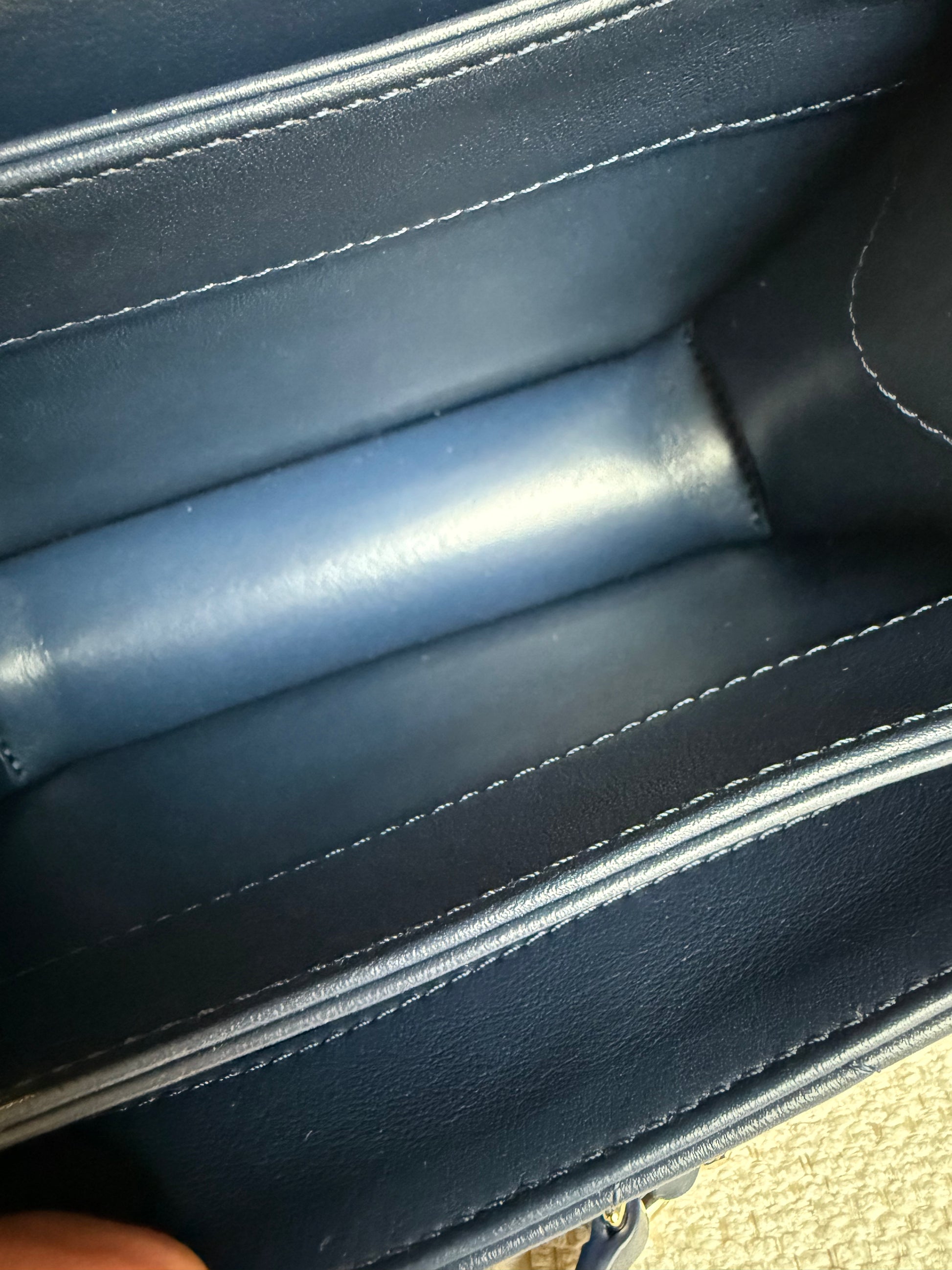 Chanel Lady Coco Flap Bag in navy blue calfskin leather