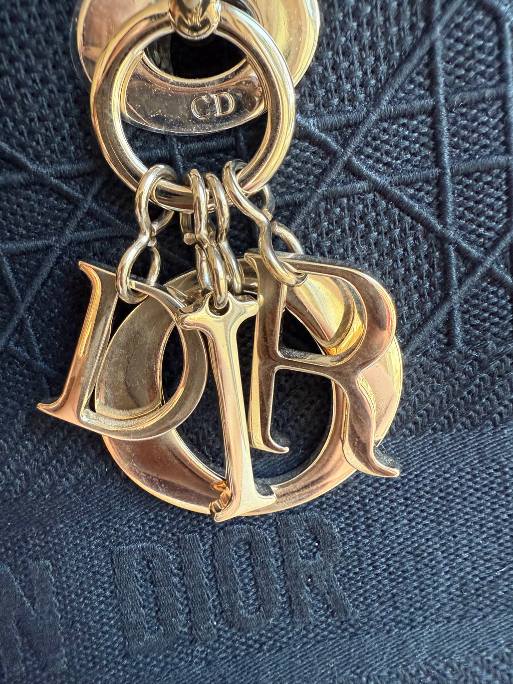 Dior Medium 'Lady D-Lite' Bag in Black Cannage Embroidery