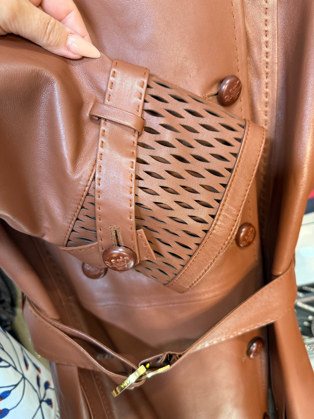 Escada lamb nappa trench jacket