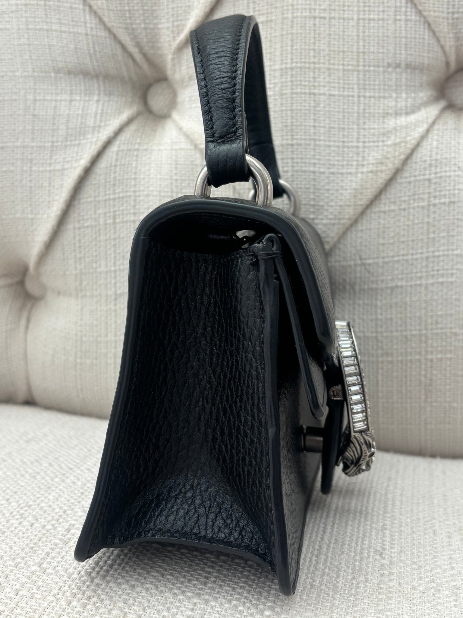 Dionysus Top Handle Bag Leather with Crystals Mini - NIDHALHAUS