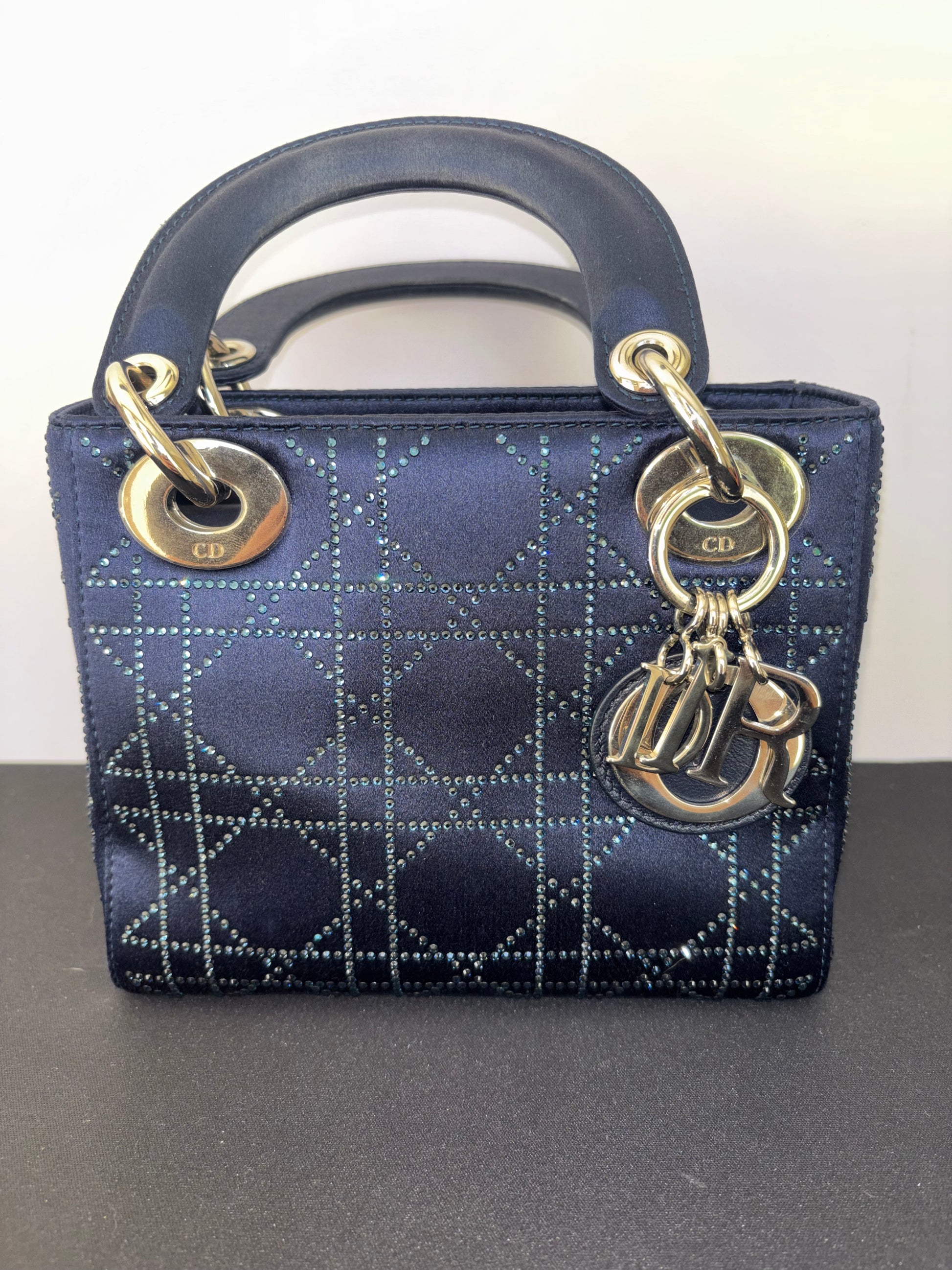 Christian Dior Lady Dior Blue with Gold Hardware
