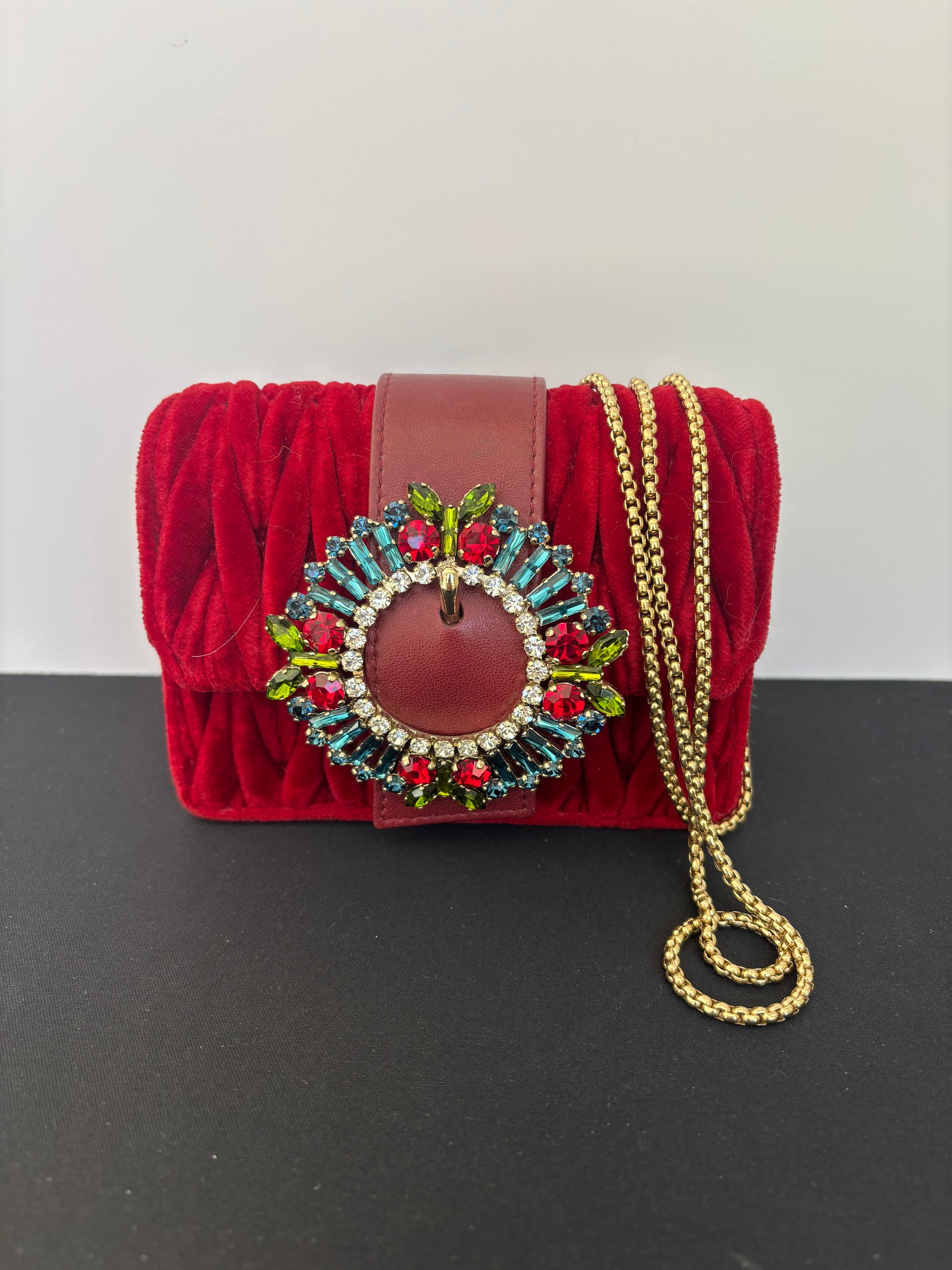 Miu Miu Red Velvet Mini