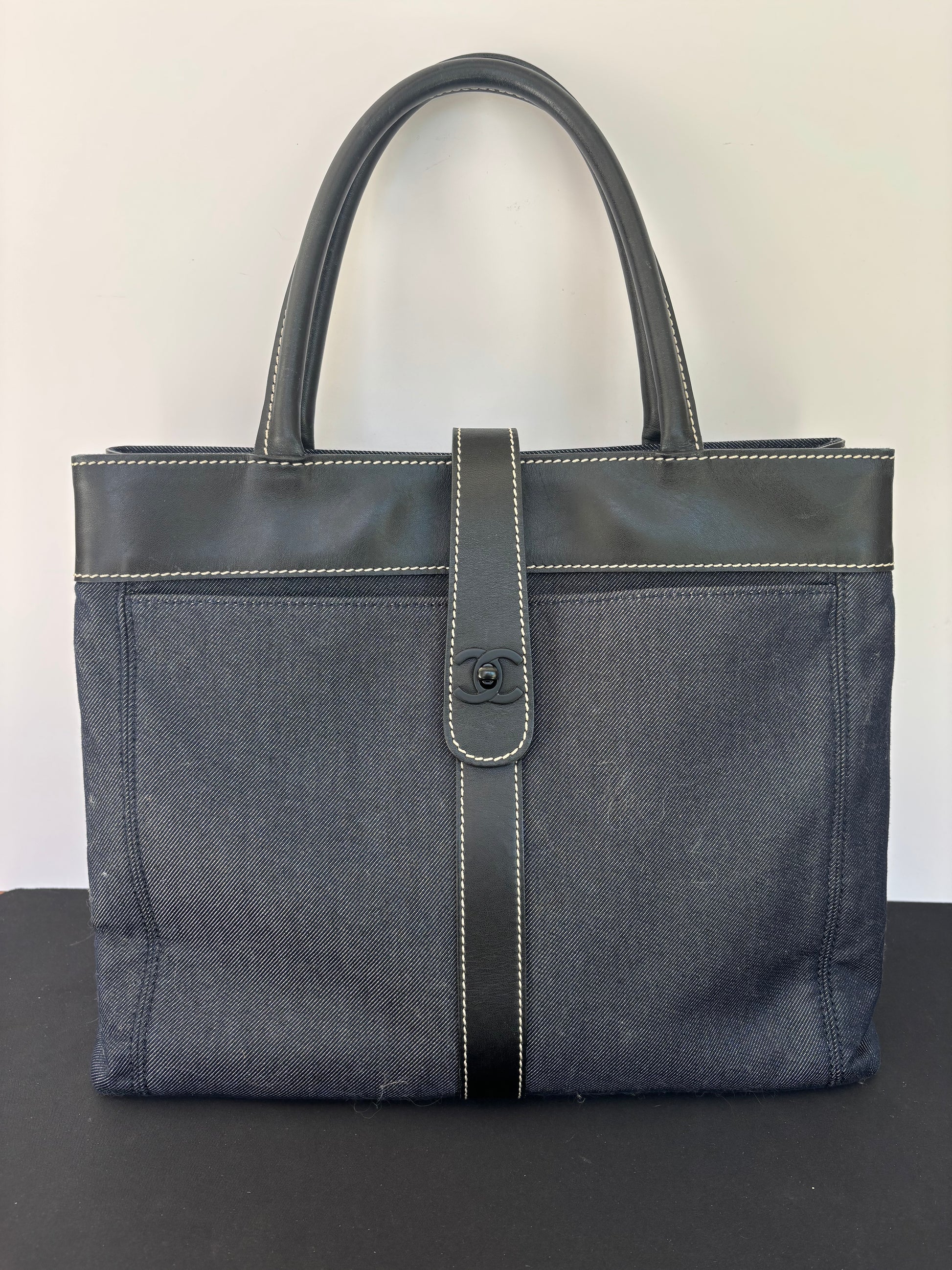 Chanel Denim Tote w/ Black hardware
