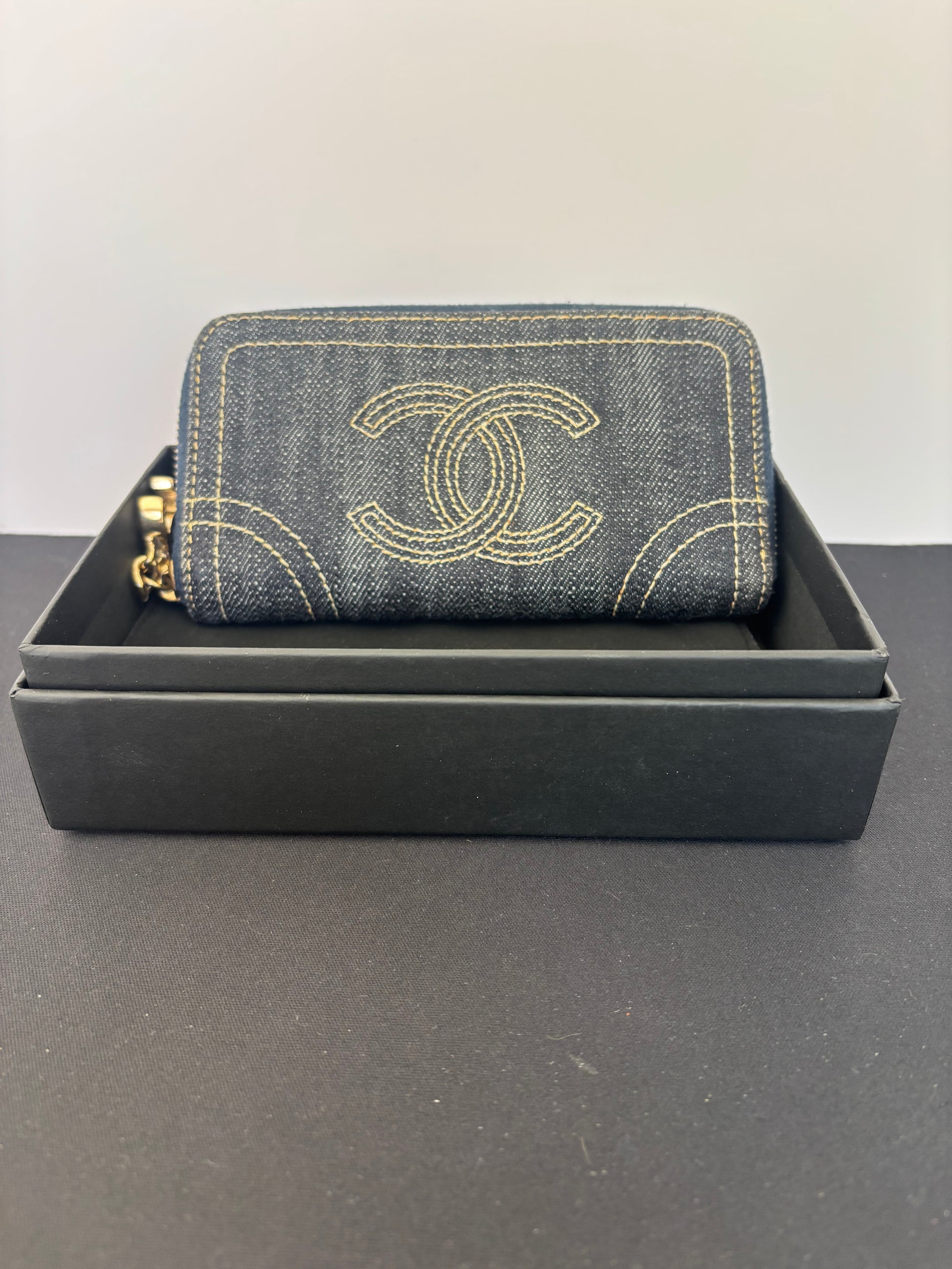 Chanel Denim Zip Wallet