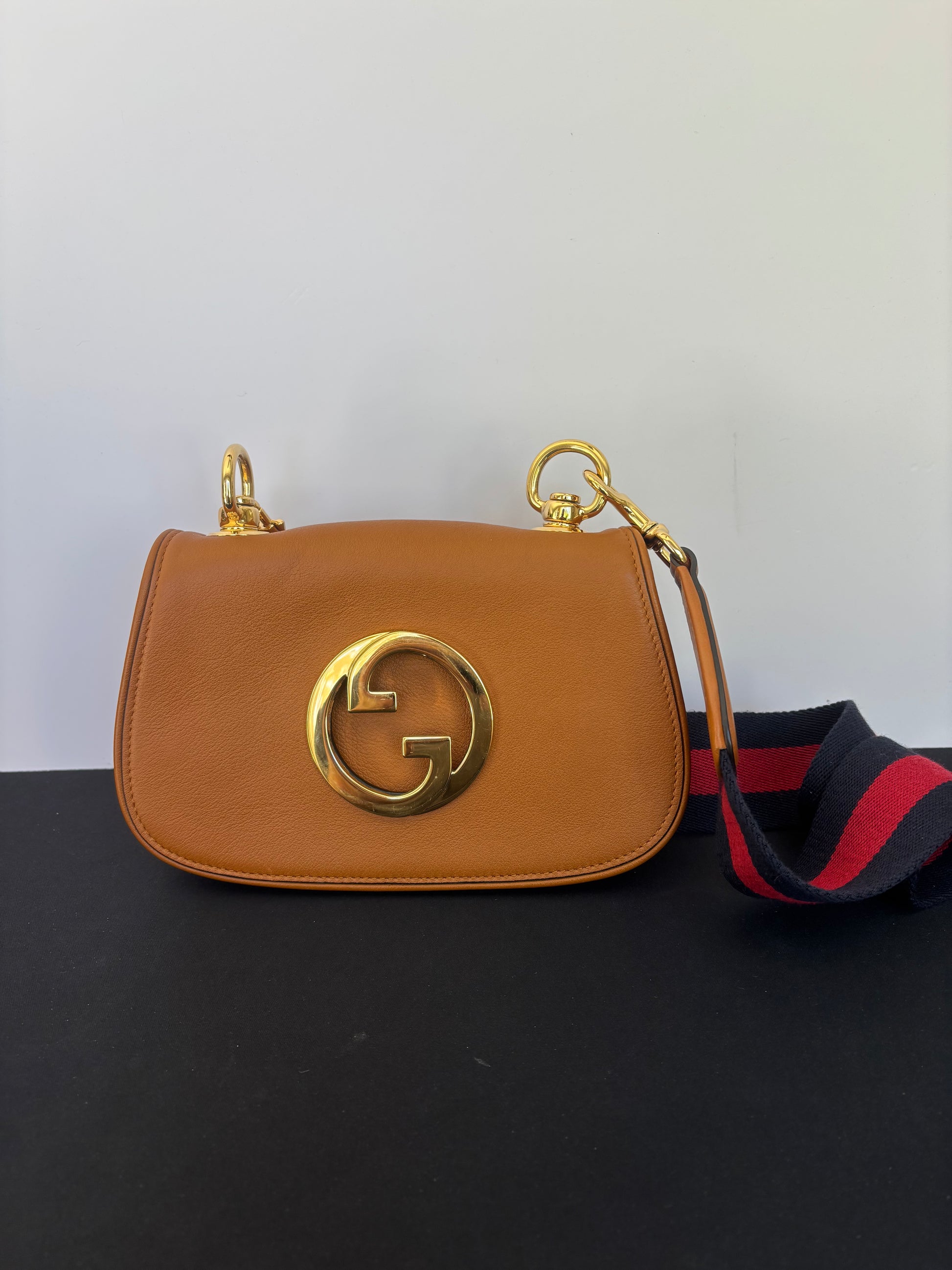 Gucci Blondie Mini Shoulder Bag Red/Blue Strap