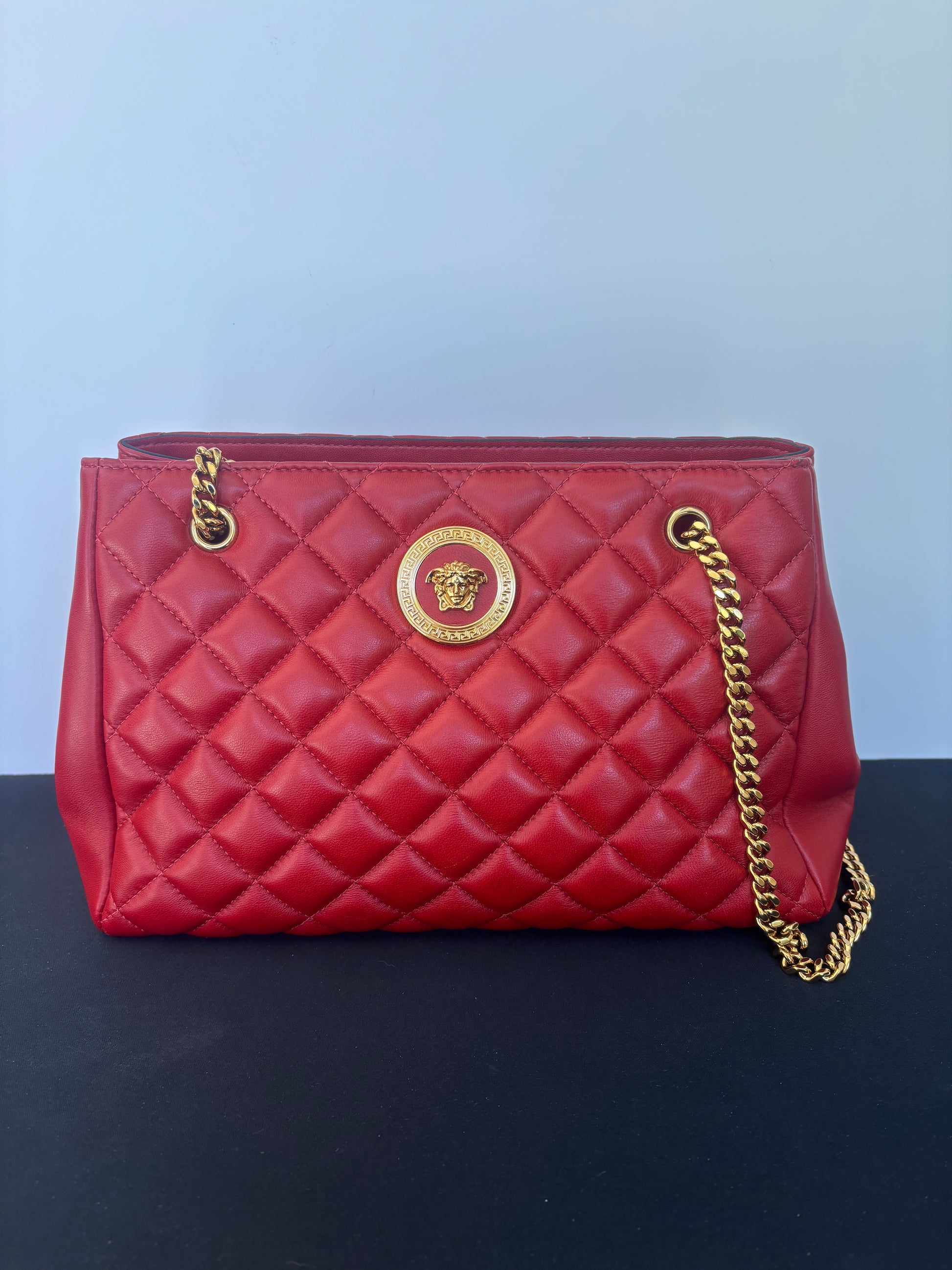 Versace Tribute Quilted Lamb Skin - Red