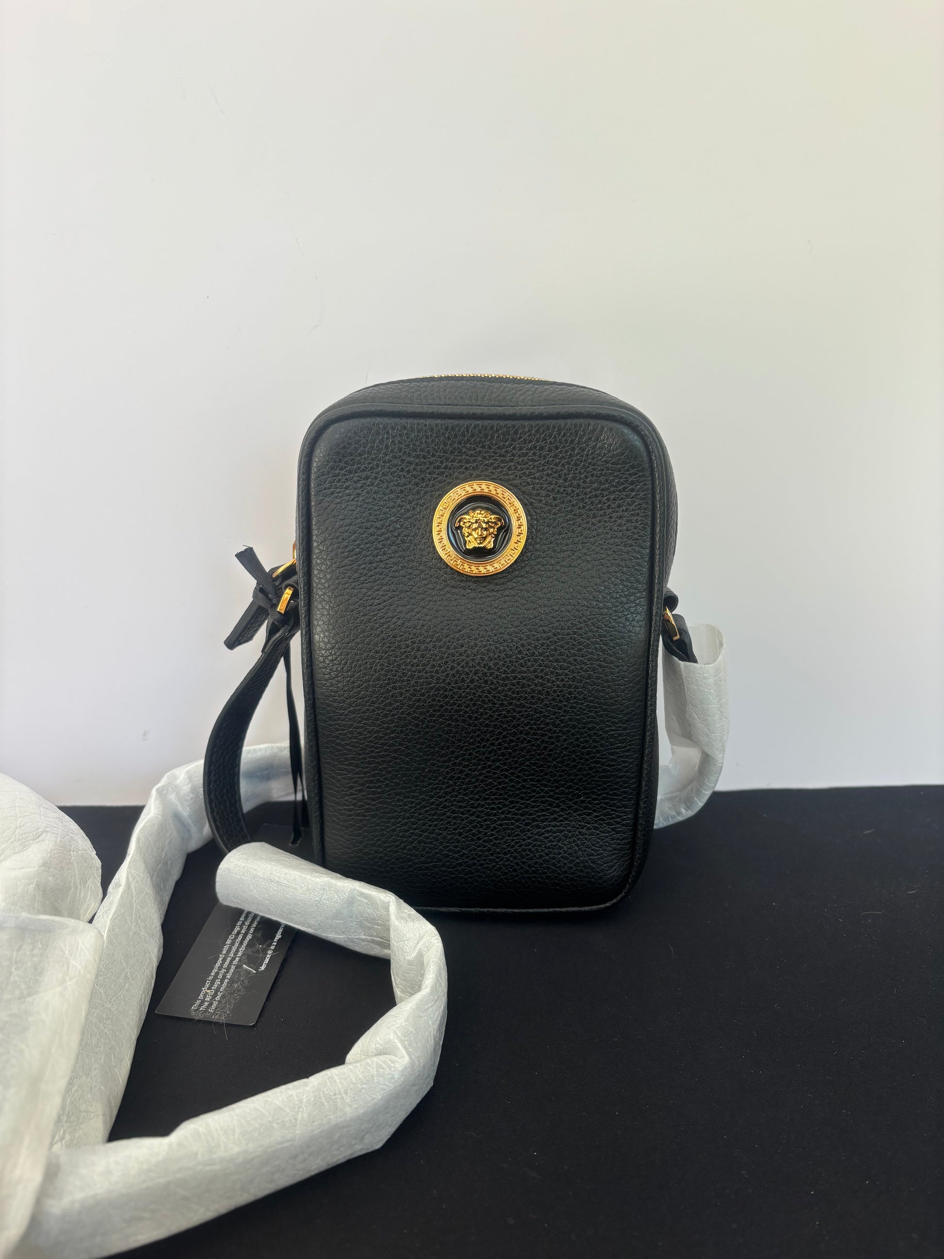 Versace Grainy Leather Mini Crossbody