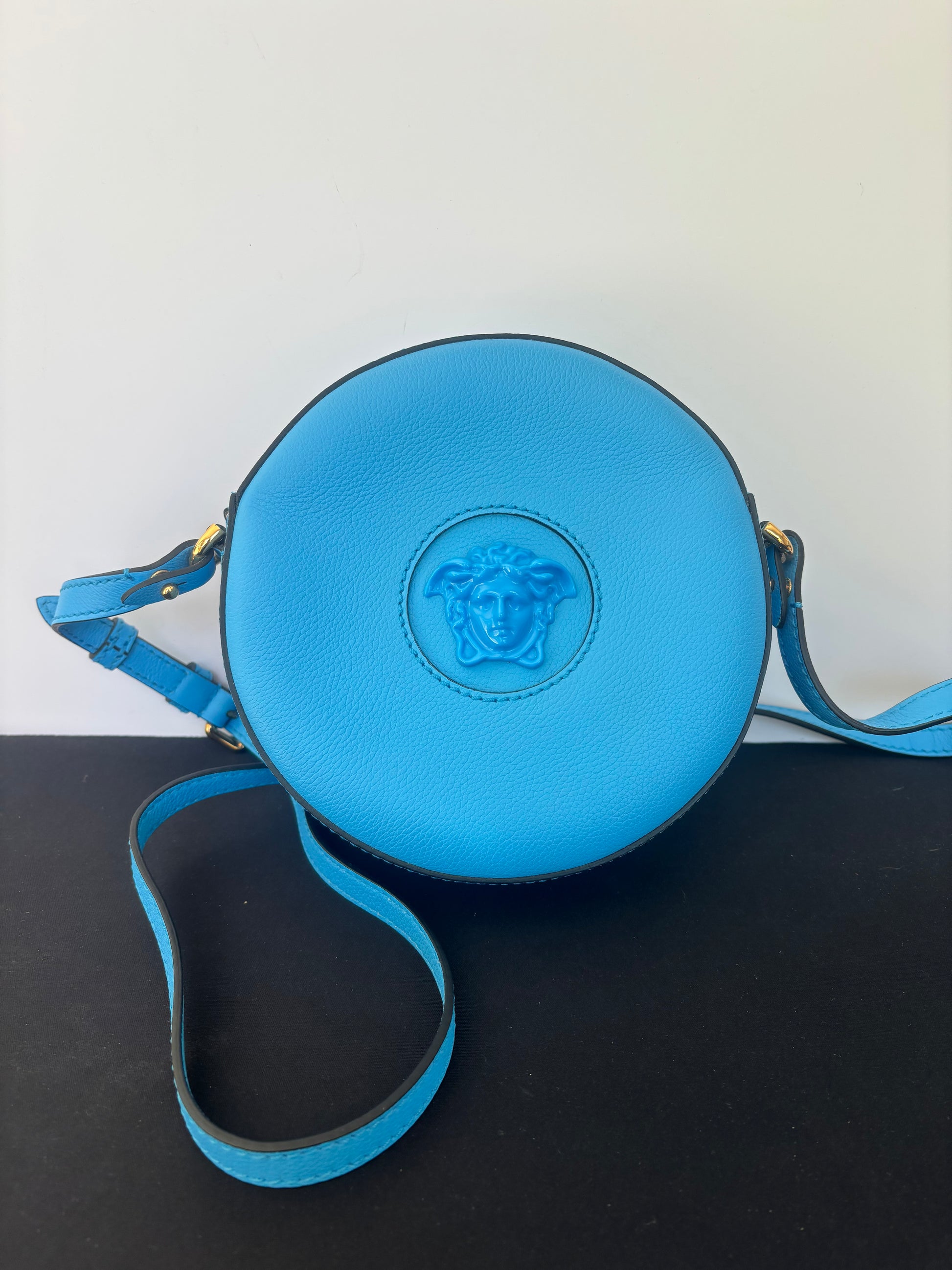 Versace La Medusa Round Camera Bag - Blue