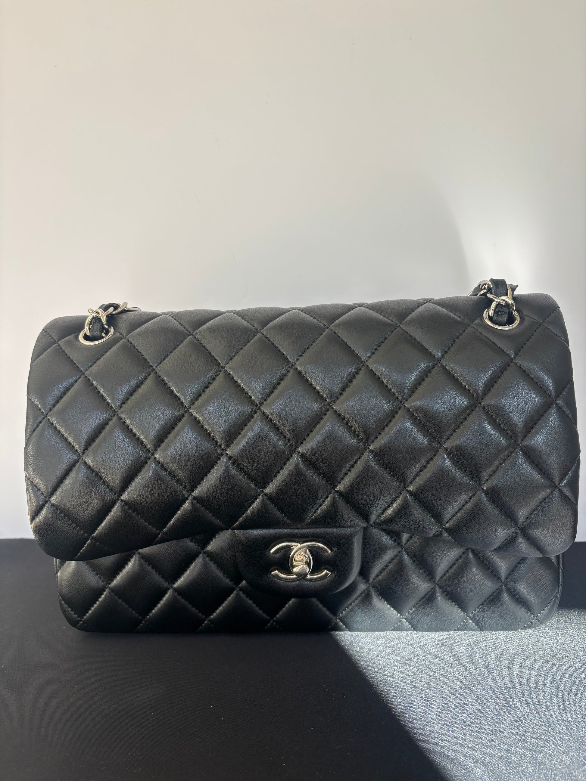 Chanel Jumbo Dbl Flap Quilted Lambskin