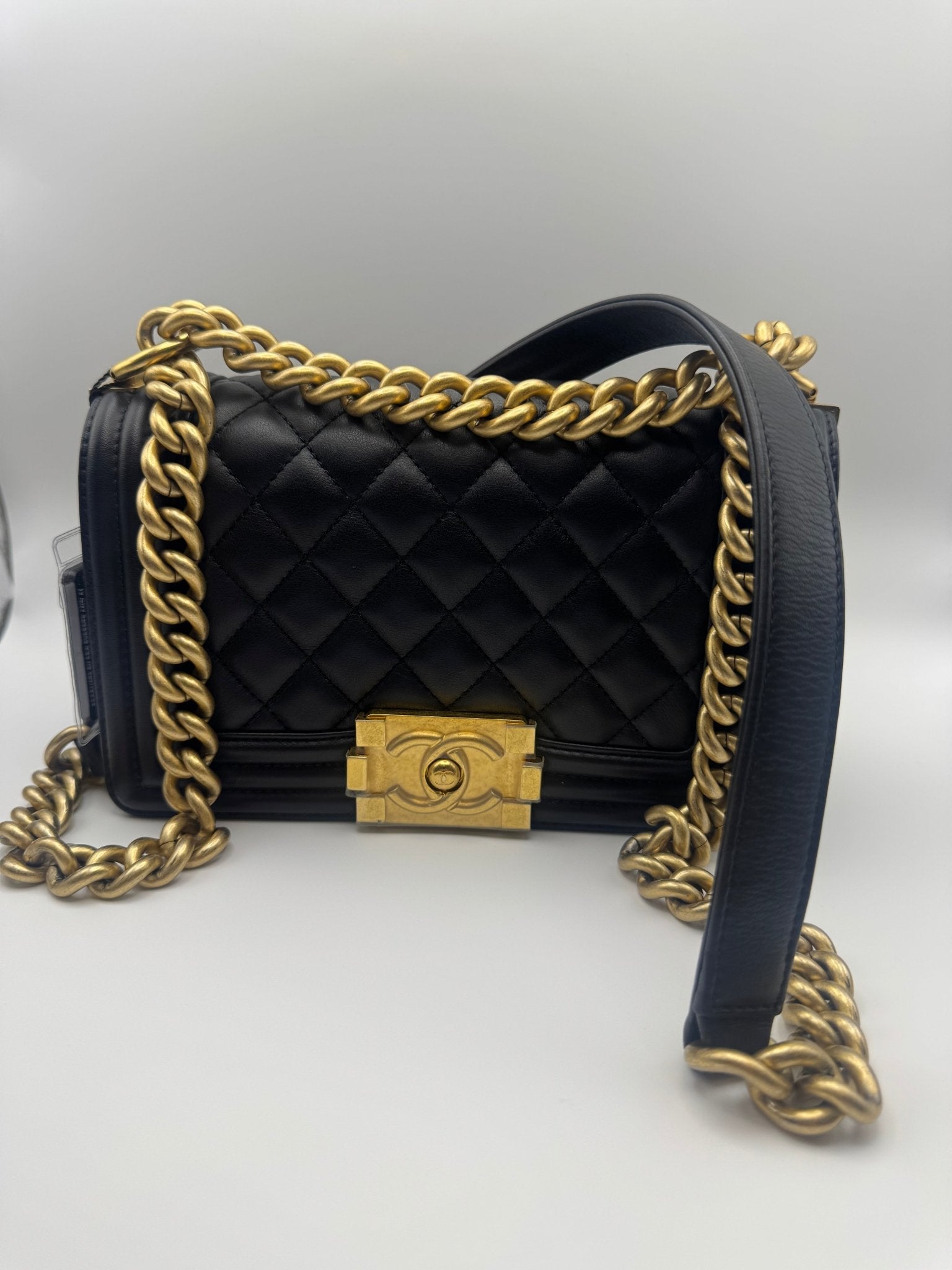 Chanel Boy Medium - Quilted Calfskin - Black w/ Gold Hardware - NIDHALHAUS