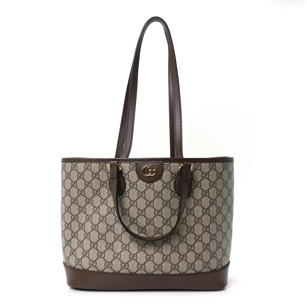 Gucci GG Supreme Monogram Textured Calfskin Small Ophidia Tote - NIDHALHAUS