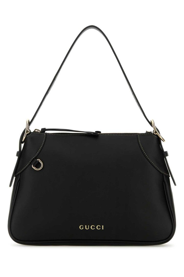 Gucci GG Emblem Medium Leather Shoulder Bag - NIDHALHAUS