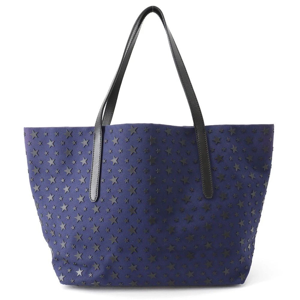 Jimmy Choo Tote - Navy Canvas / Black Leather - NIDHALHAUS